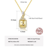 Square CZ Pendant Necklaces for Women Wedding Engagement Star Colar
