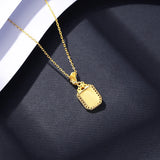 Square CZ Pendant Necklaces for Women Wedding Engagement Star Colar