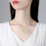 Square CZ Pendant Necklaces for Women Wedding Engagement Star Colar