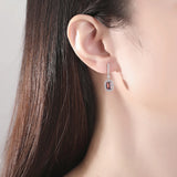 Pink Gemstone Drop Earrings S925 Silver Wedding Jewelry