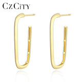 French Punk HIP HOP 925 Sterling Silver Hoop Earrings Women