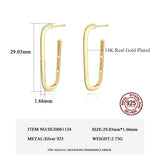 French Punk HIP HOP 925 Sterling Silver Hoop Earrings Women