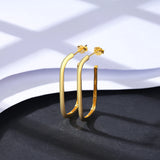 French Punk HIP HOP 925 Sterling Silver Hoop Earrings Women