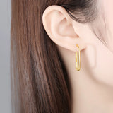 French Punk HIP HOP 925 Sterling Silver Hoop Earrings Women