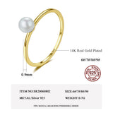 Freshwater Pearl Rings 925 Sterling Silver Golden Anillos Bijoux Christmas
