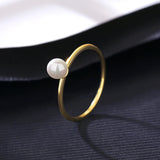 Freshwater Pearl Rings 925 Sterling Silver Golden Anillos Bijoux Christmas
