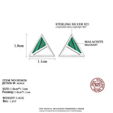 925 Silver Turquoise Triangle Stud Earrings Fine Jewelry Gift SE0426