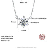 1ct Moissanite Diamond Pendant Necklace 925 Sterling Silver CZ Kolye