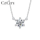 1ct Moissanite Diamond Pendant Necklace 925 Sterling Silver CZ Kolye