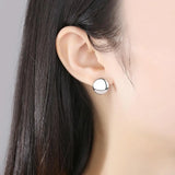 Solid Silver Stud Earrings for Women 925 Sterling Silver SE-387