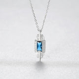 925 Sterling Silver Red Gemstone Pendant Necklace for Women Christmas Party Gift