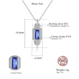 925 Sterling Silver Red Gemstone Pendant Necklace for Women Christmas Party Gift