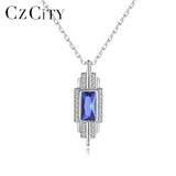 925 Sterling Silver Red Gemstone Pendant Necklace for Women Christmas Party Gift