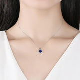 Square Dark Gemstone Pendant Necklace 925 Sterling Silver Fine Jewelry