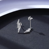 Rainbow CZ Lightning 925 Sterling Silver Stud Earrings for Women