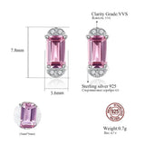 Rectangle Stud Women's Earrings Silver 925 Wedding Unusual Fine Jewelry Gift