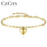 925 Silver Heart Charms Bracelet for Women Gift