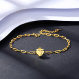 925 Silver Heart Charms Bracelet for Women Gift