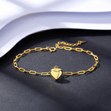 925 Silver Heart Charms Bracelet for Women Gift