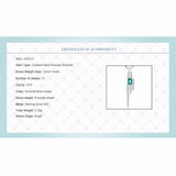 Romantic Women Pendant Necklace Emerald Blue-Green Stone S 925 Silver