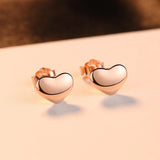 925 Sterling Silver Heart Stud Earrings for Women Small Party Jewelry