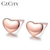 925 Sterling Silver Heart Stud Earrings for Women Small Party Jewelry