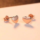 925 Sterling Silver Heart Stud Earrings for Women Small Party Jewelry
