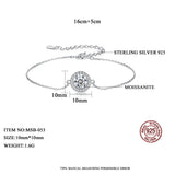 1 Carat Moissanite Diamond Chain Bracelet 925 Silver Wedding Jewelry