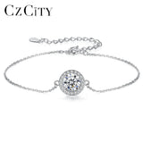 1 Carat Moissanite Diamond Chain Bracelet 925 Silver Wedding Jewelry