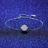 1 Carat Moissanite Diamond Chain Bracelet 925 Silver Wedding Jewelry