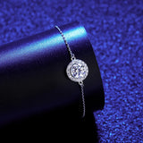 1 Carat Moissanite Diamond Chain Bracelet 925 Silver Wedding Jewelry