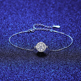 1 Carat Moissanite Diamond Chain Bracelet 925 Silver Wedding Jewelry