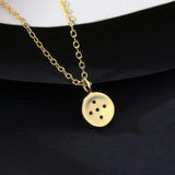 Sterling Silver Round Circle Pendant Necklace
