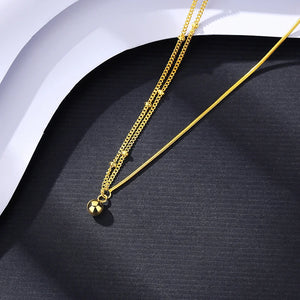 Golden Charms Pendant Necklace 925 Silver Chain Collier Christmas