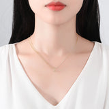 Golden Charms Pendant Necklace 925 Silver Chain Collier Christmas