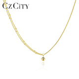Golden Charms Pendant Necklace 925 Silver Chain Collier Christmas