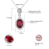 Sterling Silver Ruby Pendant Necklace for Women Wedding Dating