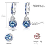 925 Silver Water Drop Hoop Earrings for Women Dating Party