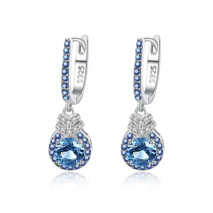 925 Silver Water Drop Hoop Earrings for Women Dating Party