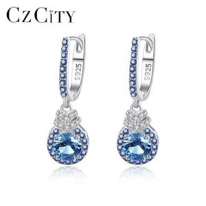 925 Silver Water Drop Hoop Earrings for Women Dating Party