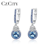 925 Silver Water Drop Hoop Earrings for Women Dating Party