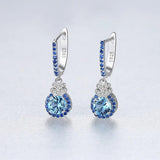 925 Silver Water Drop Hoop Earrings for Women Dating Party