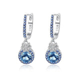 925 Silver Water Drop Hoop Earrings for Women Dating Party