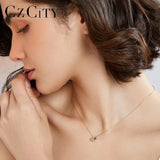 925 Silver Double Triangle Pendant Necklace for Women SN0344