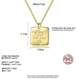 925 Silver Square Letter Pendant Necklace for Couples