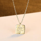 925 Silver Square Letter Pendant Necklace for Couples