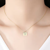 925 Silver Square Letter Pendant Necklace for Couples