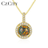Sterling Silver Opal Pendant Necklace - Sparkling Gift