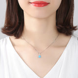 Sterling Silver Opal Pendant Necklace - Sparkling Gift