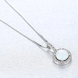 Sterling Silver Opal Pendant Necklace - Sparkling Gift